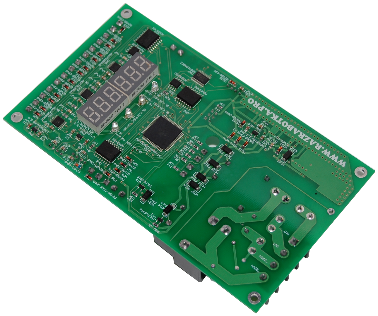 Разработка электронного оборудования, Терморегулятор с управлением по MODBUS, Печатная плата снизу