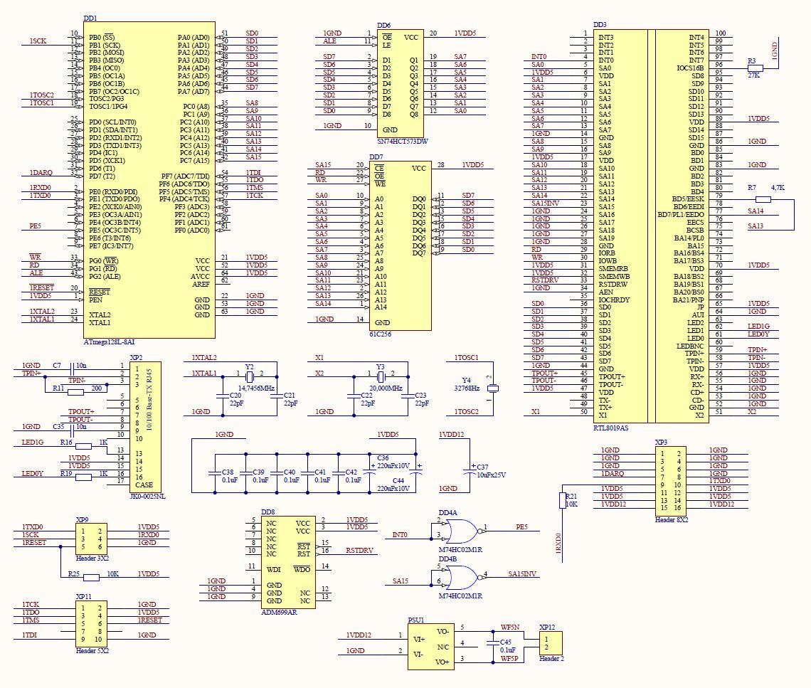 Компактный Web-сервер на микроконтроллере Atmel AVR ATmega128